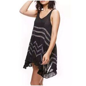 Intimately Free People Dress S Black Voile Lace Trapeze Slip Sleeveless Tunic